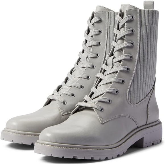 Sam Edelman Women's Lydell Lug Combat‎ Leather Boot Pebble Grey Size 9.5 - Picture 1 of 10